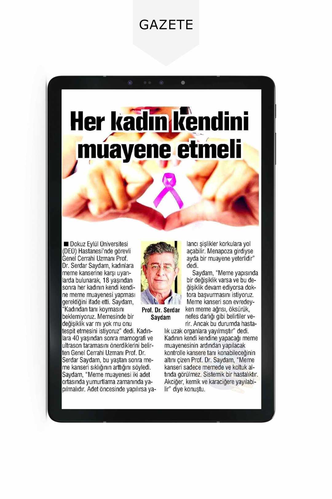 Prof. Dr. Mehmet Serdar Saydam | Basında | Haberler